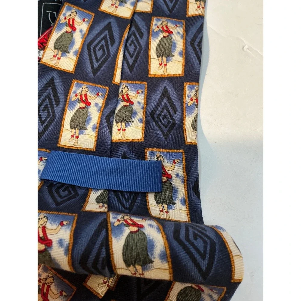 Unbranded Vintage Novelty Tie Lot Flintstones‎ Monopoly Hula Girl Silk OS Retro
